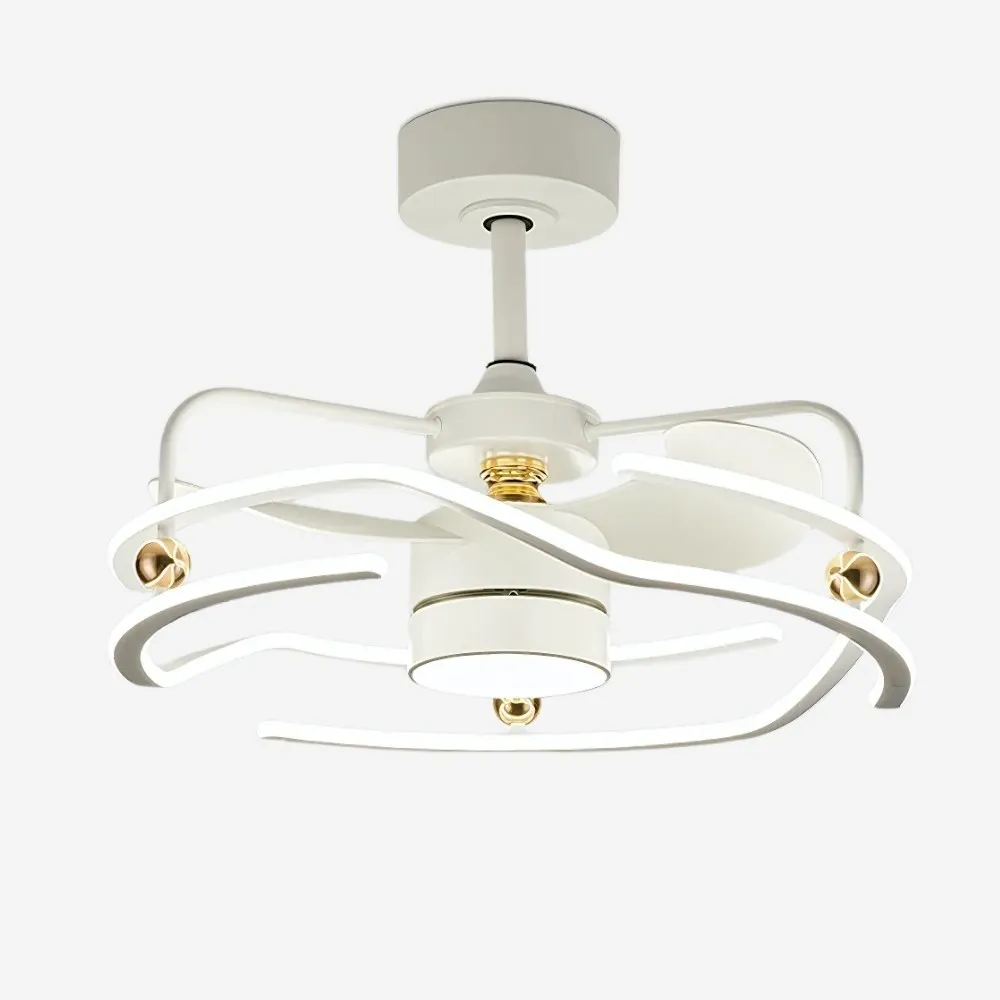 Modern White Kitchen Led Ceiling Fan Light KL936