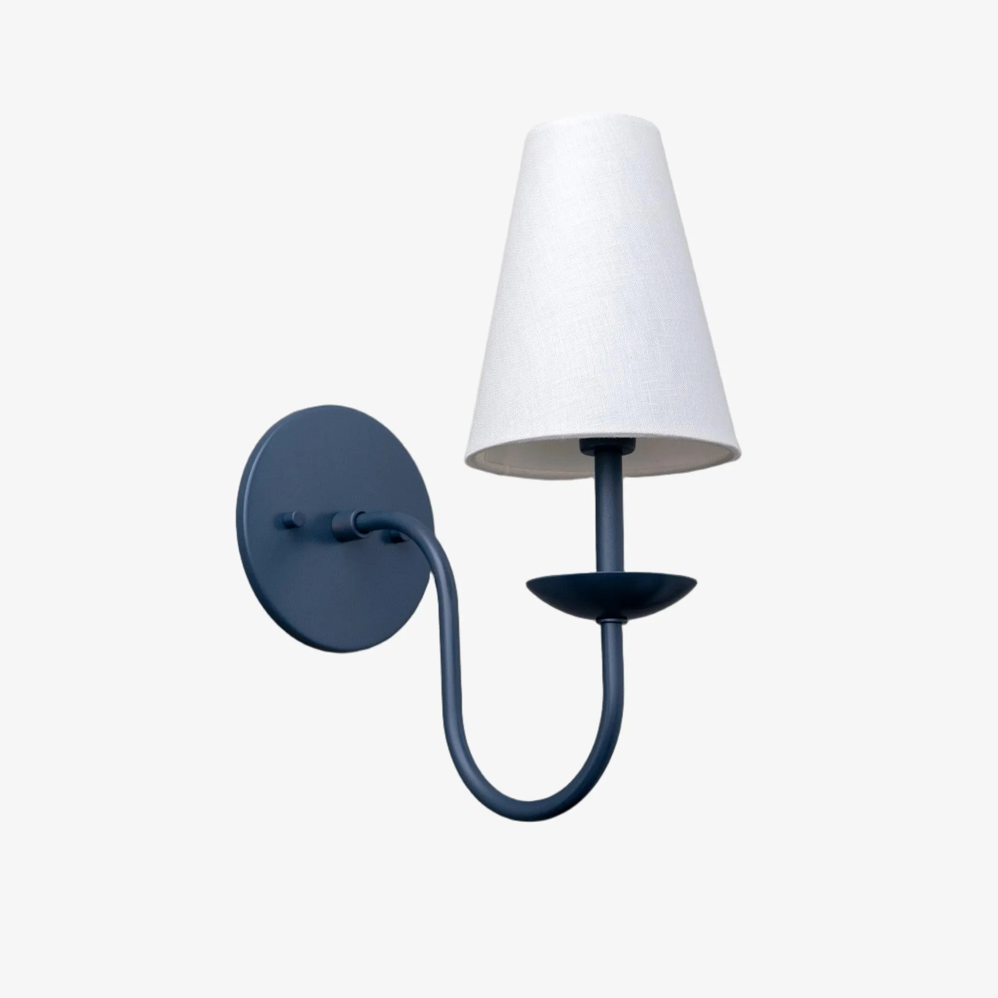 Curva Metal White Linen Sconce - Classic Brass Wall Light for Bedrooms KL1520