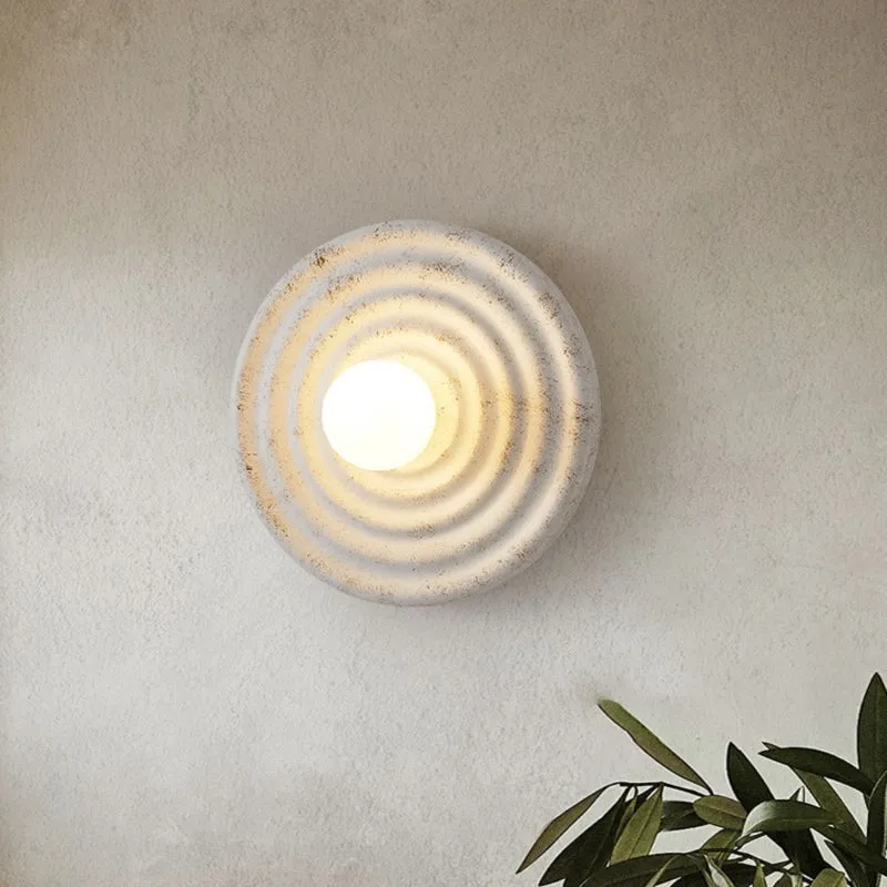 Japanese Wabi-sabi Round Indoor Wall Lamp KL747