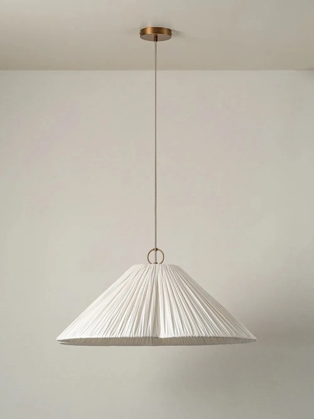 Blossine Oversized Linen Scalloped Pendant Light –Modern Textile Pendant Light for Home Interiors KL1537