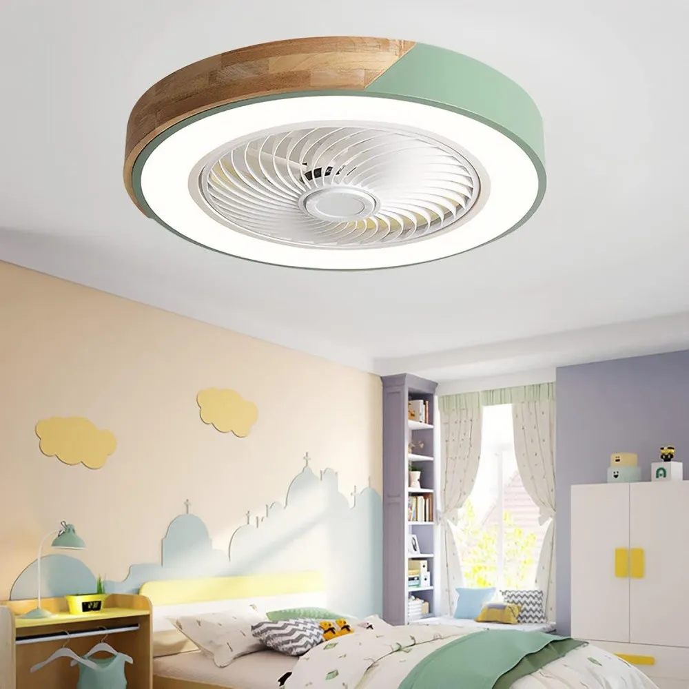 Scandinavian Style Wood Round Ceiling Fan Light KL932