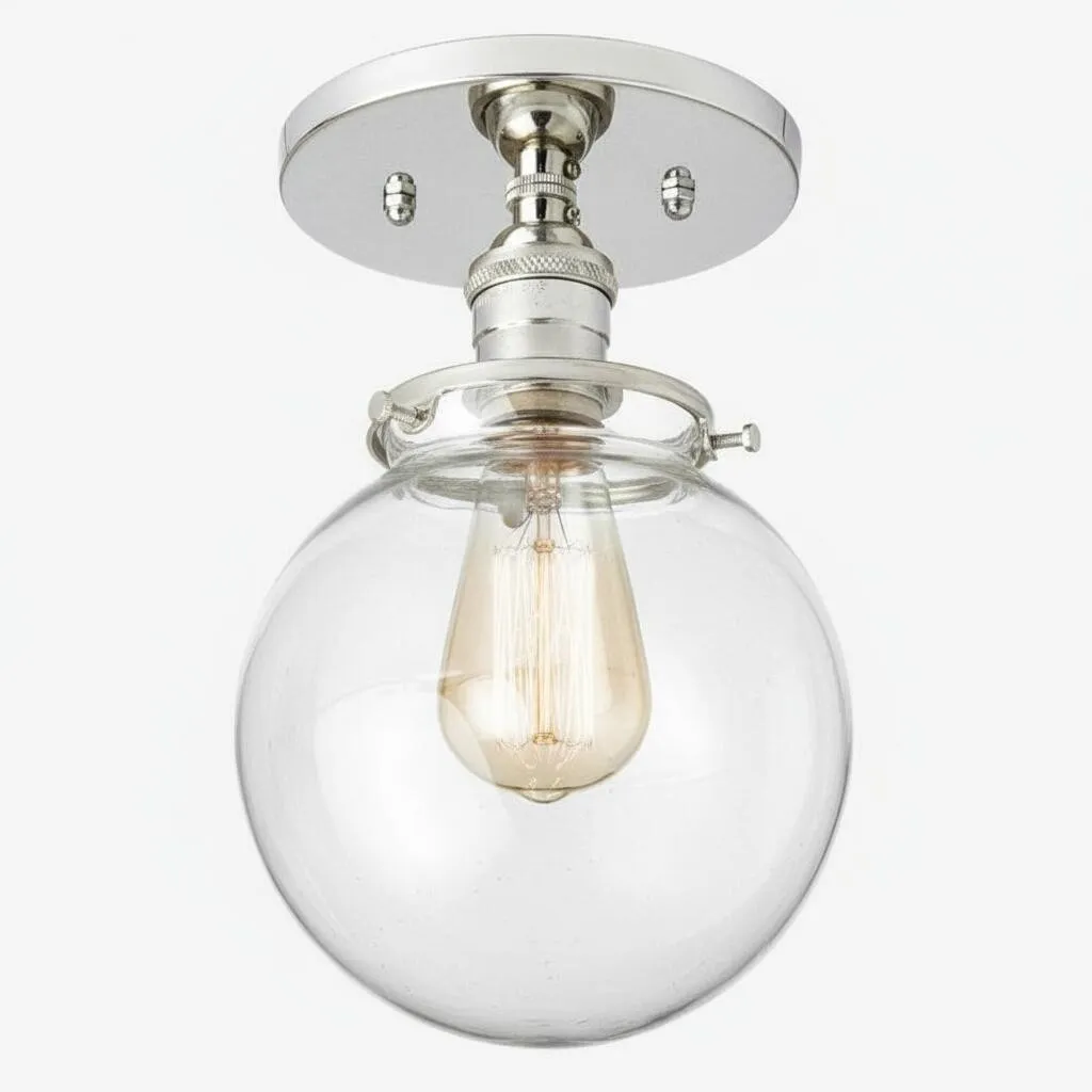 Glorica Glass Retro Globe Ceiling Light - Vintage Industrial Home Lighting KL1488