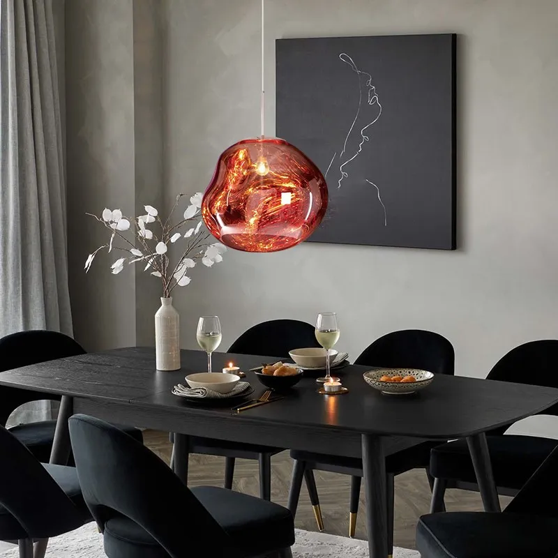 Glass Melt Pendant Light - Artistic Molten Pendant Light For Living Room And Dining Room