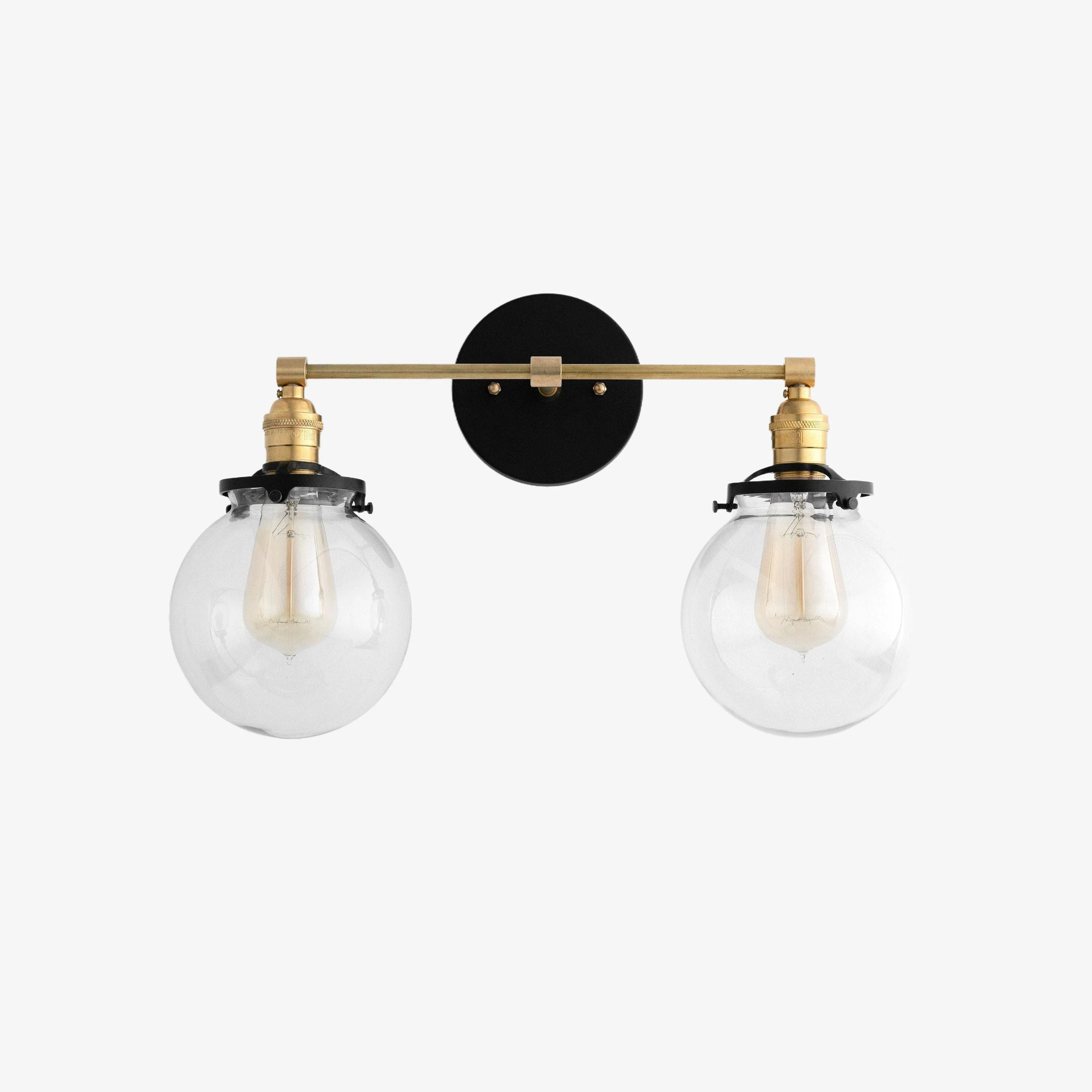 Lumio Globe Glass Globe Vanity Light - Modern Two Light Bathroom Sconce KL1404