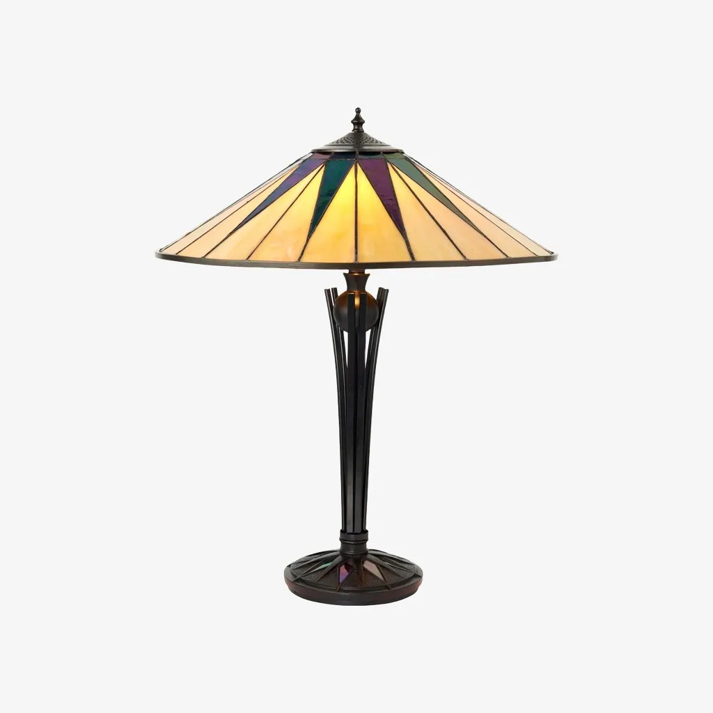 TF Dark Star Tiffany Style Geometric Shade Table Lamp for Bedroom and Accent Lighting KL1927