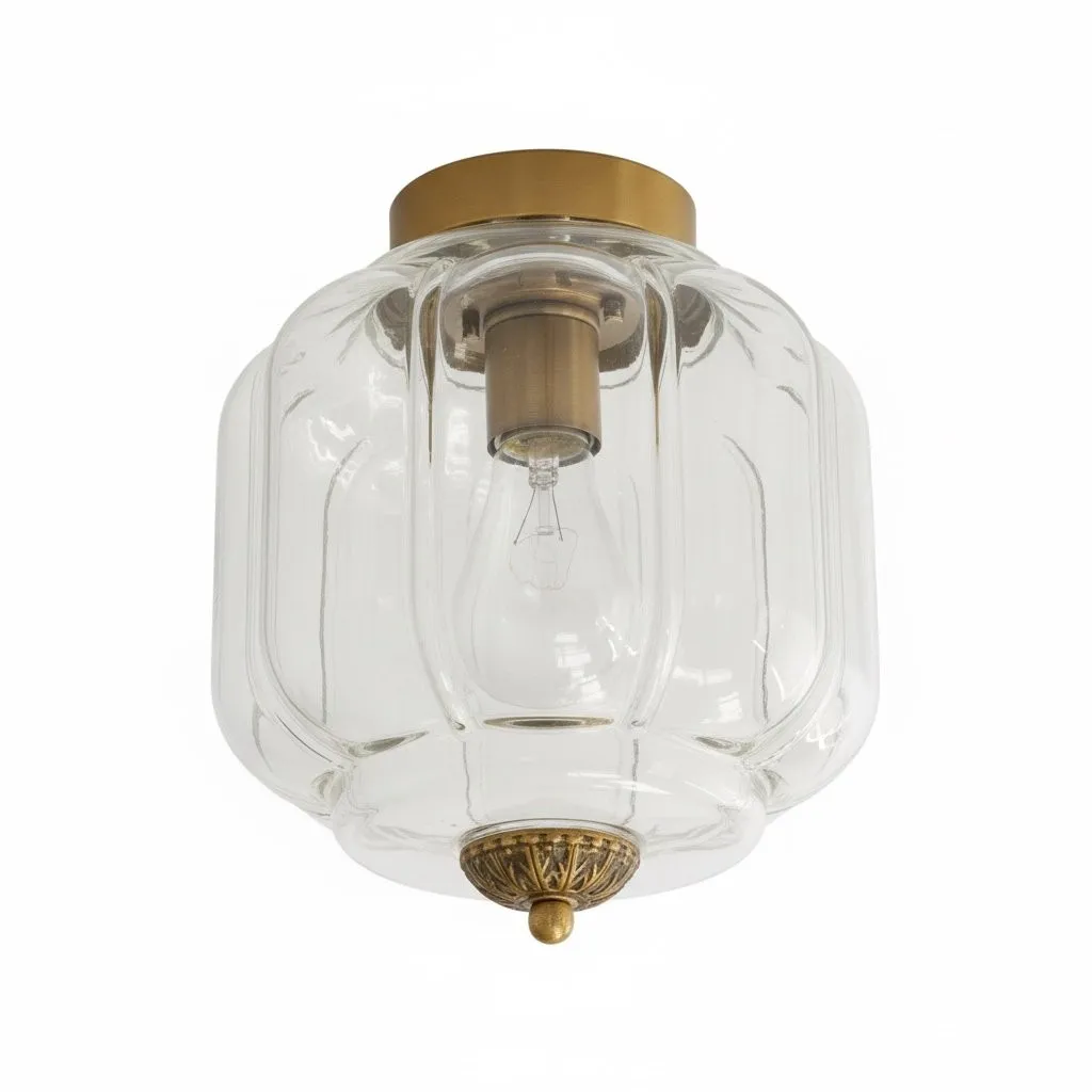 Eloise Pumpkin Inspired Retro Design Glass Ceiling Light - Accent Lighting for Living Room KL1393