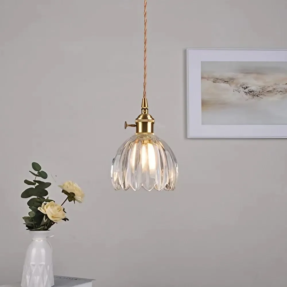 Vintage Glass Flower Pendant Light KL61