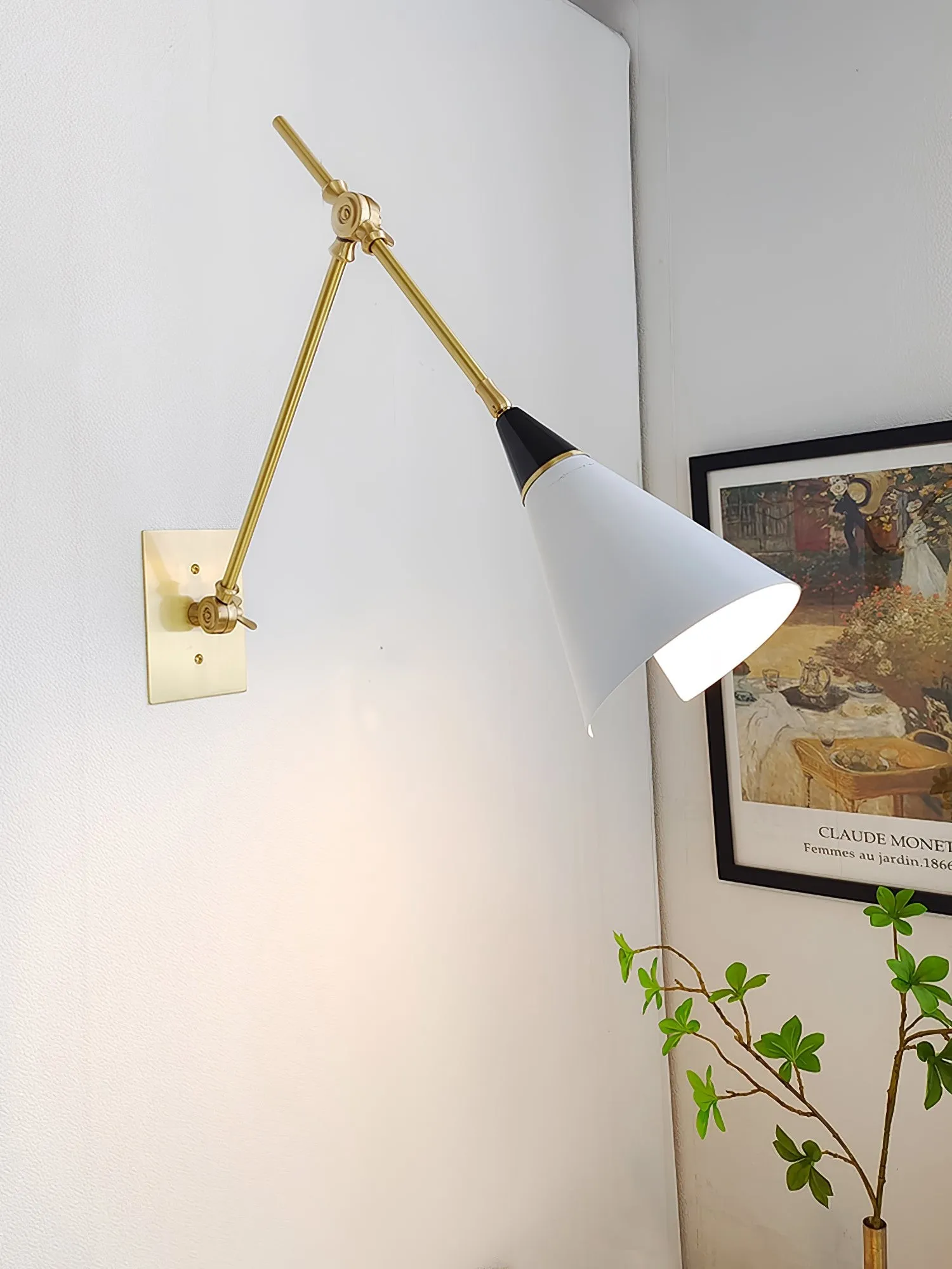 Vintage Metal Adjustable Swing Arm Wall Lamp KL842