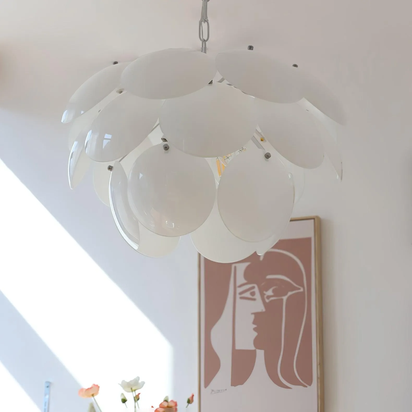 Luxury Fashion Luminous Petal Glass Chandelier KL472