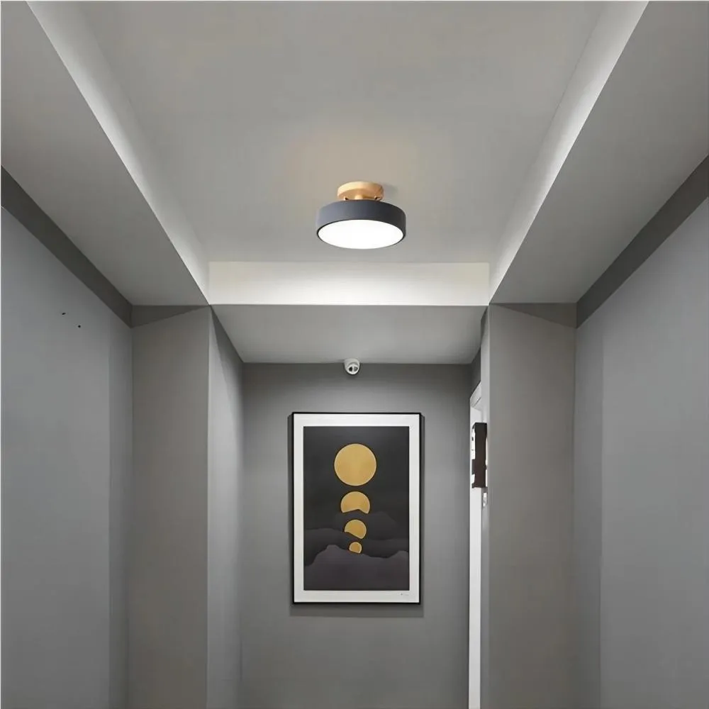 Scandinavian Design Round Wooden Ceiling Light KL37