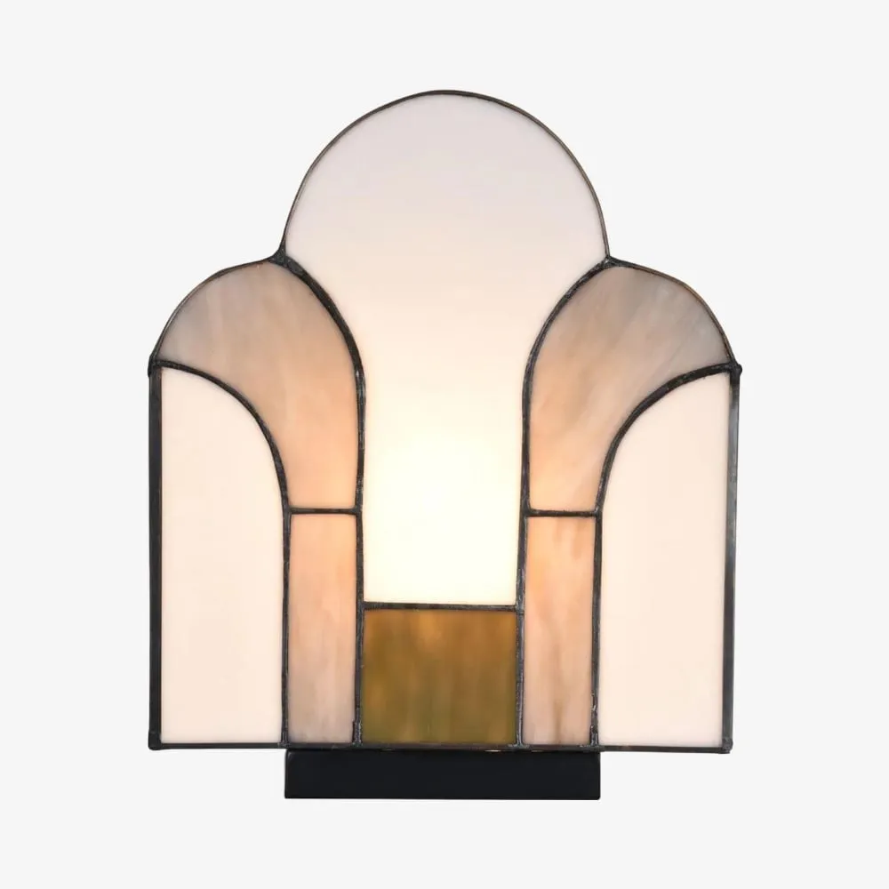 Kelsar Stained Glass Art Deco Table Lamp - Elegant Indoor Accent Light for Living Room or Entryway KL1783