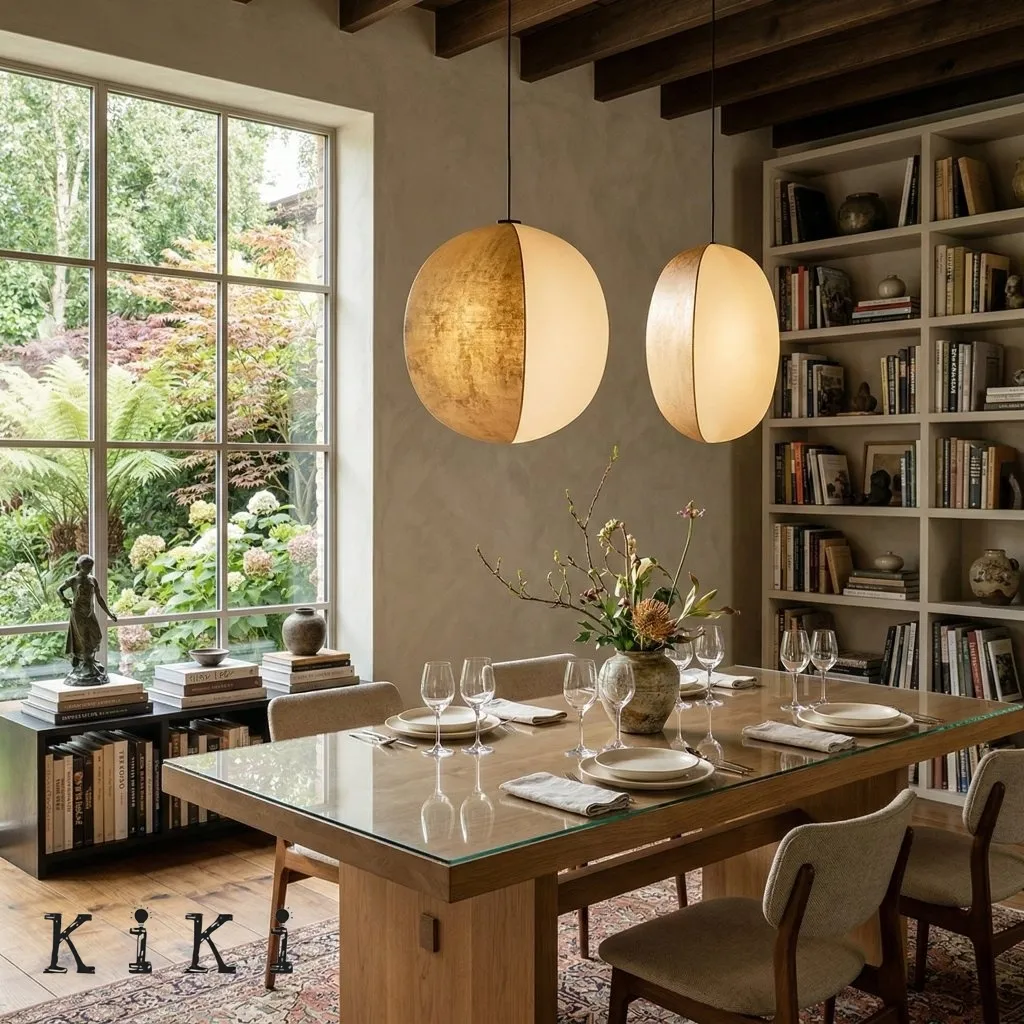 Diora Soft Fabric Shade Pendant Light - Modern Japandi for Living Room KL1744