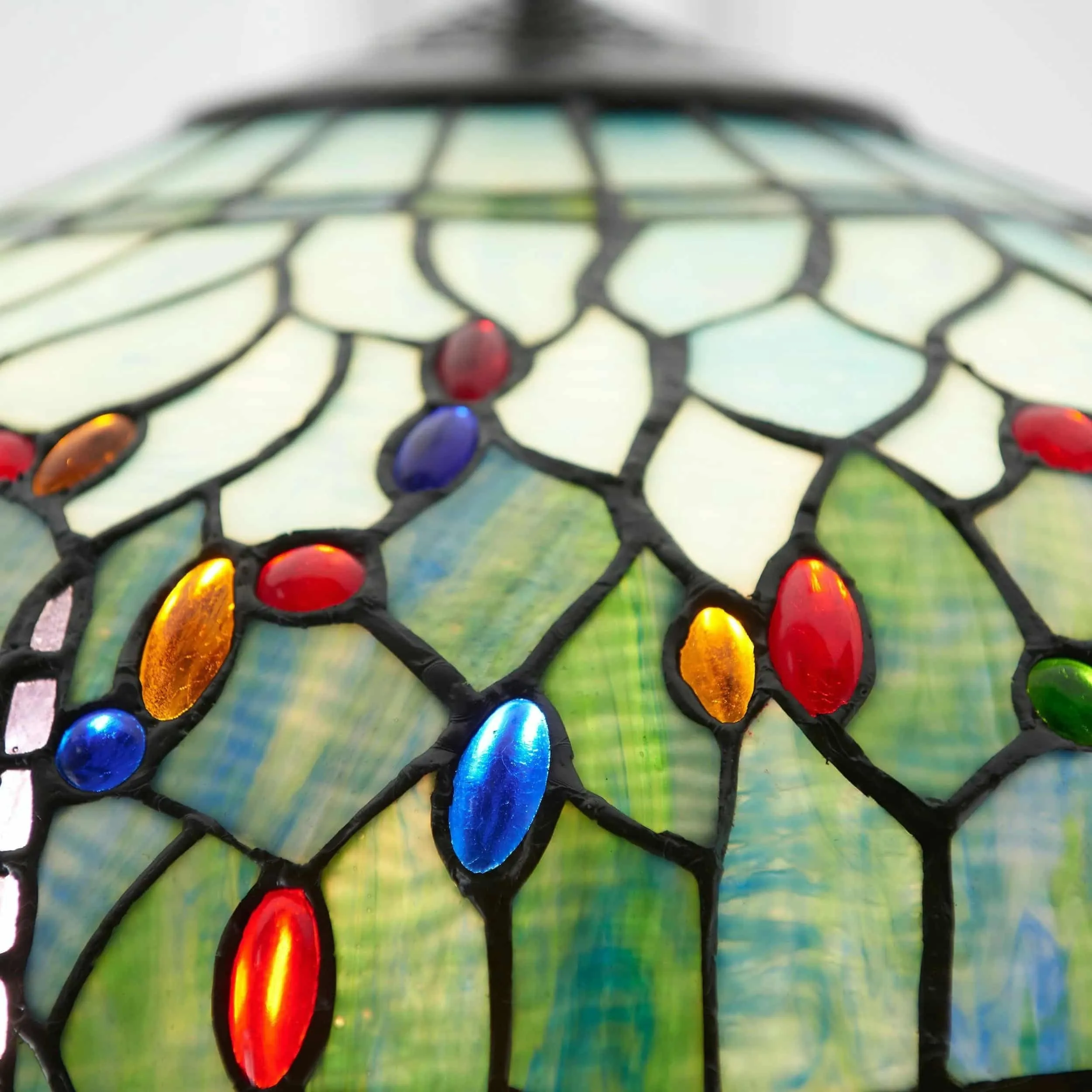 TF Dragonfly Tiffany Pendant Light - Art Nouveau Stained Glass Pendant for Living KL1800