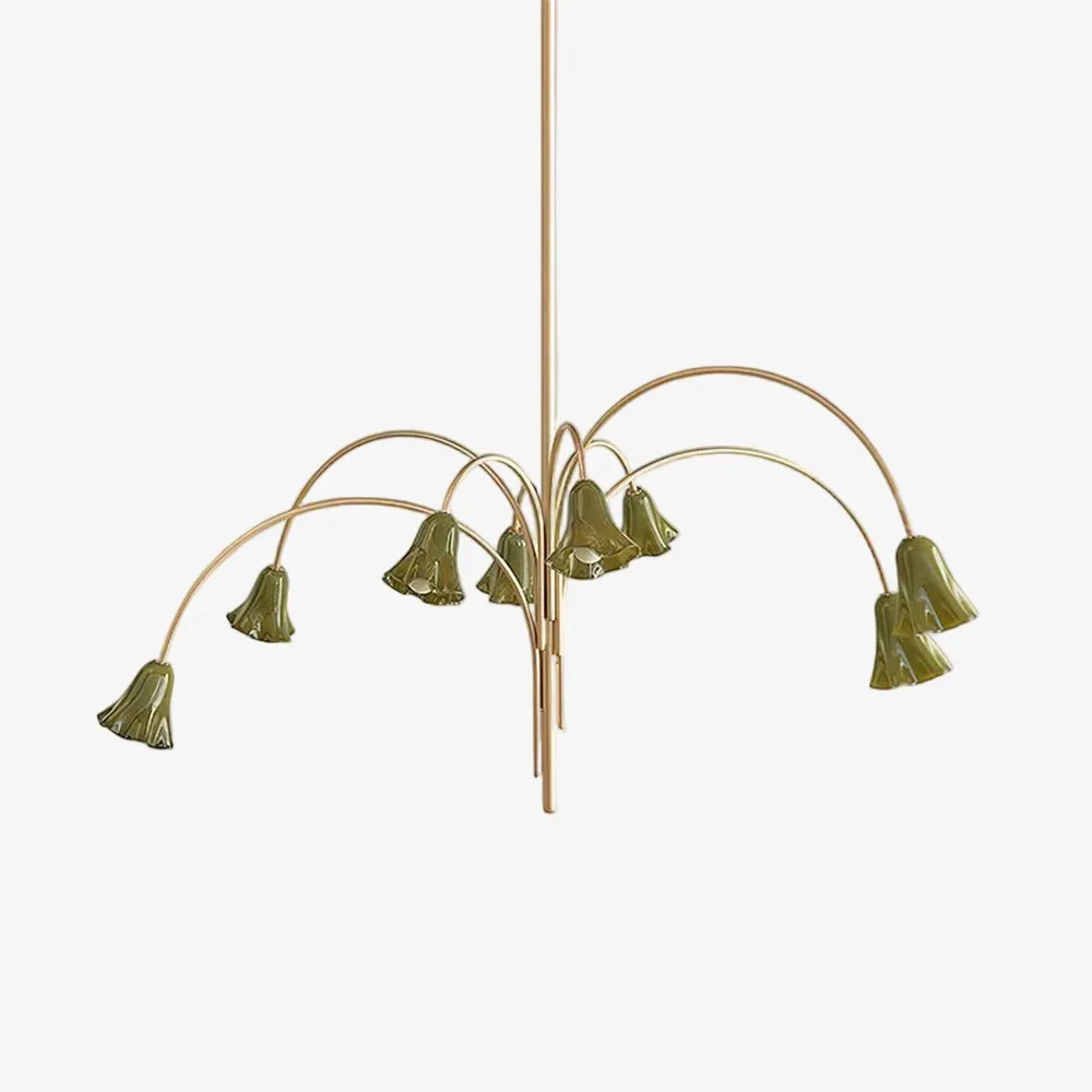 Bellina Modern Romantic Chandelier - Botanical Lily Design with Glass Flowers KL1449