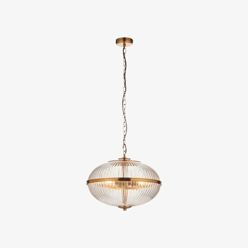 Luntra Contemporary Multi-Light Pendant with Textured Glass for Bedrooms and Hallways KL1904