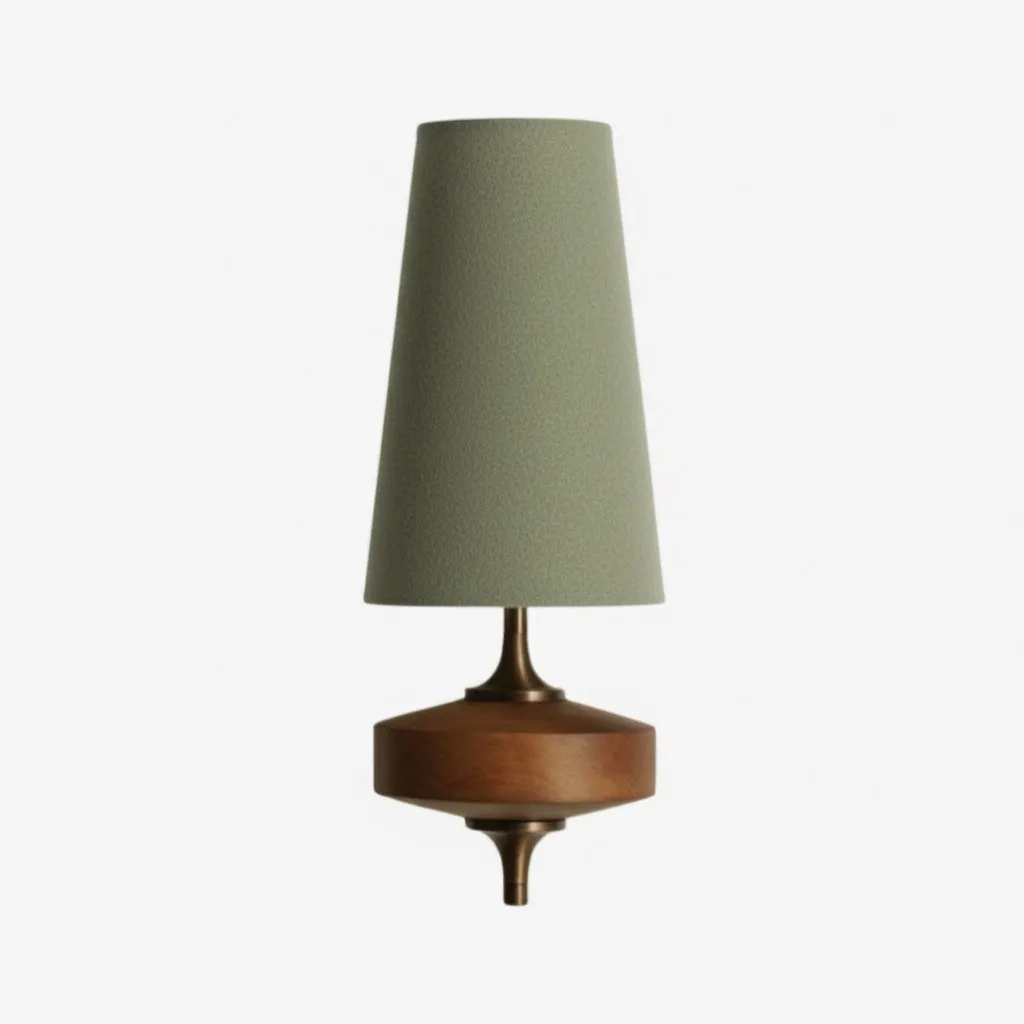 Hour Retro Fabric Shade Wall Sconce – Mid-Century Inspired For Vanity or Bedside KL1176