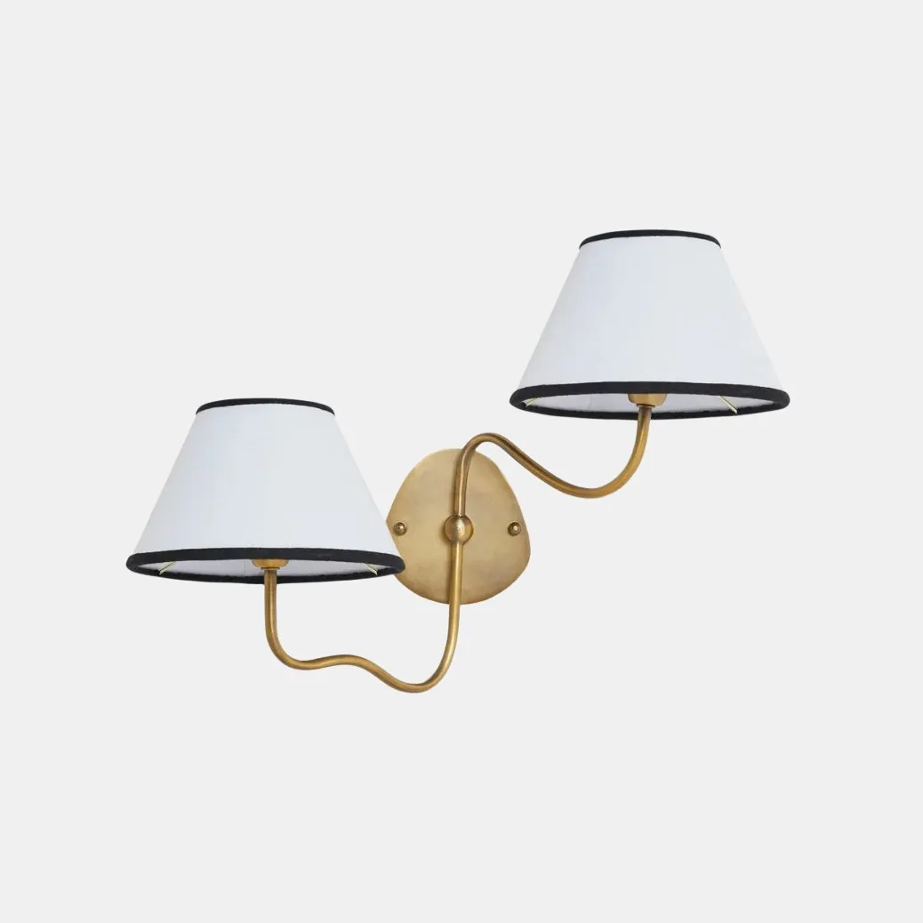 Kulo Classic Brass Wall Lamp – Modern Fabric Shade Wall Sconce for Bedroom or Hallway KL1533