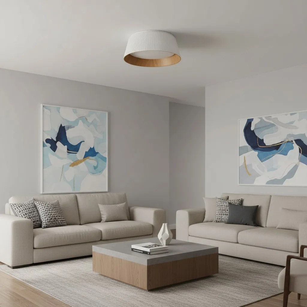 Ribravo Modern Ribbed Textured Shade Ceiling Lamp - Modern Minimalist Lamp for Living Room KL2309