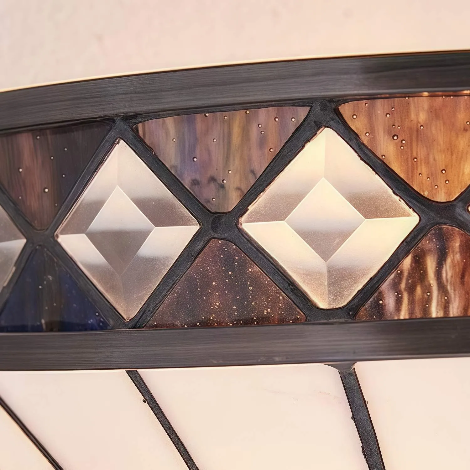 TF Fargo Diamond Pattern Art Deco Wall Sconce - Tiffany Decorative Sconce for Hallway KL1938