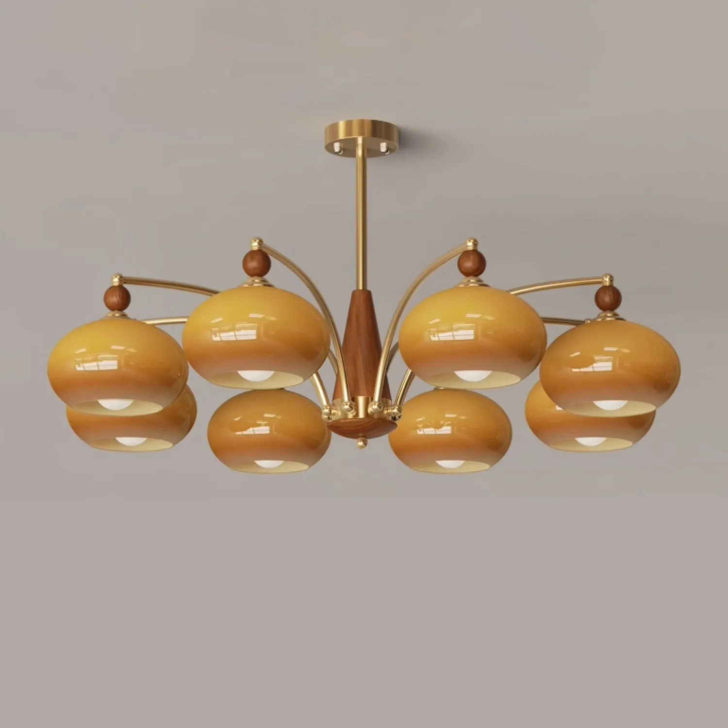 Vintage Multihead Persimmon Chandelier KL609
