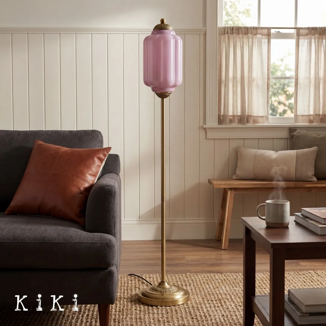 Eloise Artistic Textured Glass Floor Lamp - Elegant Lighting for Bedroom or Interior Space KL2330