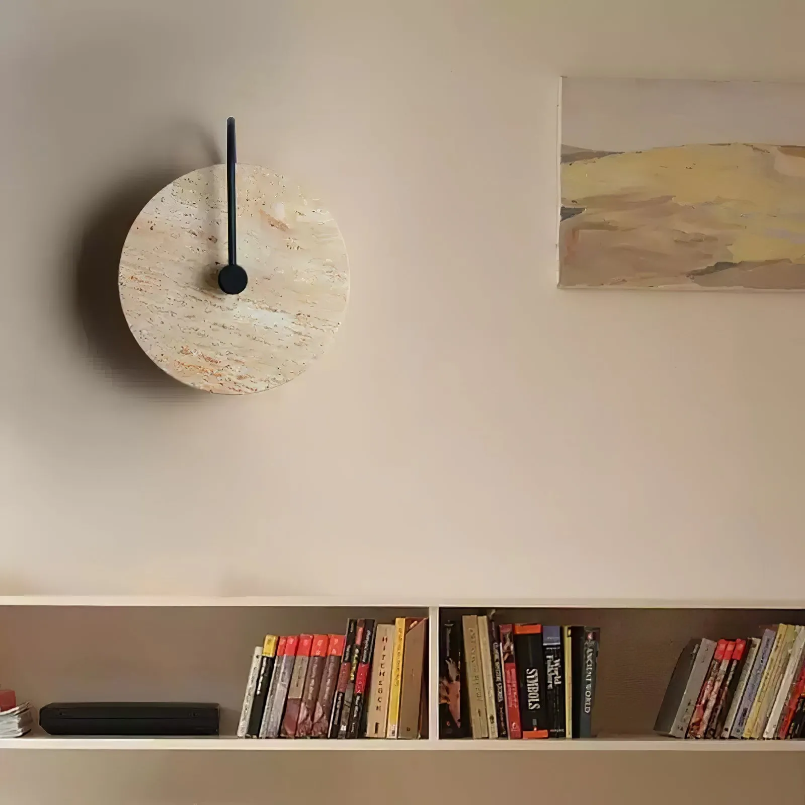 Simple Clock-Shaped Travertine Wall Lamp KL639