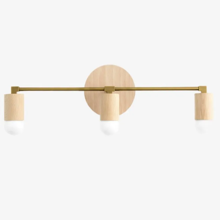 Mobilux Line Wood and Vanity Light - Bohemian Bathroom Lighting Fixture KL1469