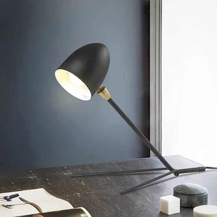 Geometric Metal Frame Tripod Table Lamp - Minimalist Modern Accent Light for Bedroom or Office