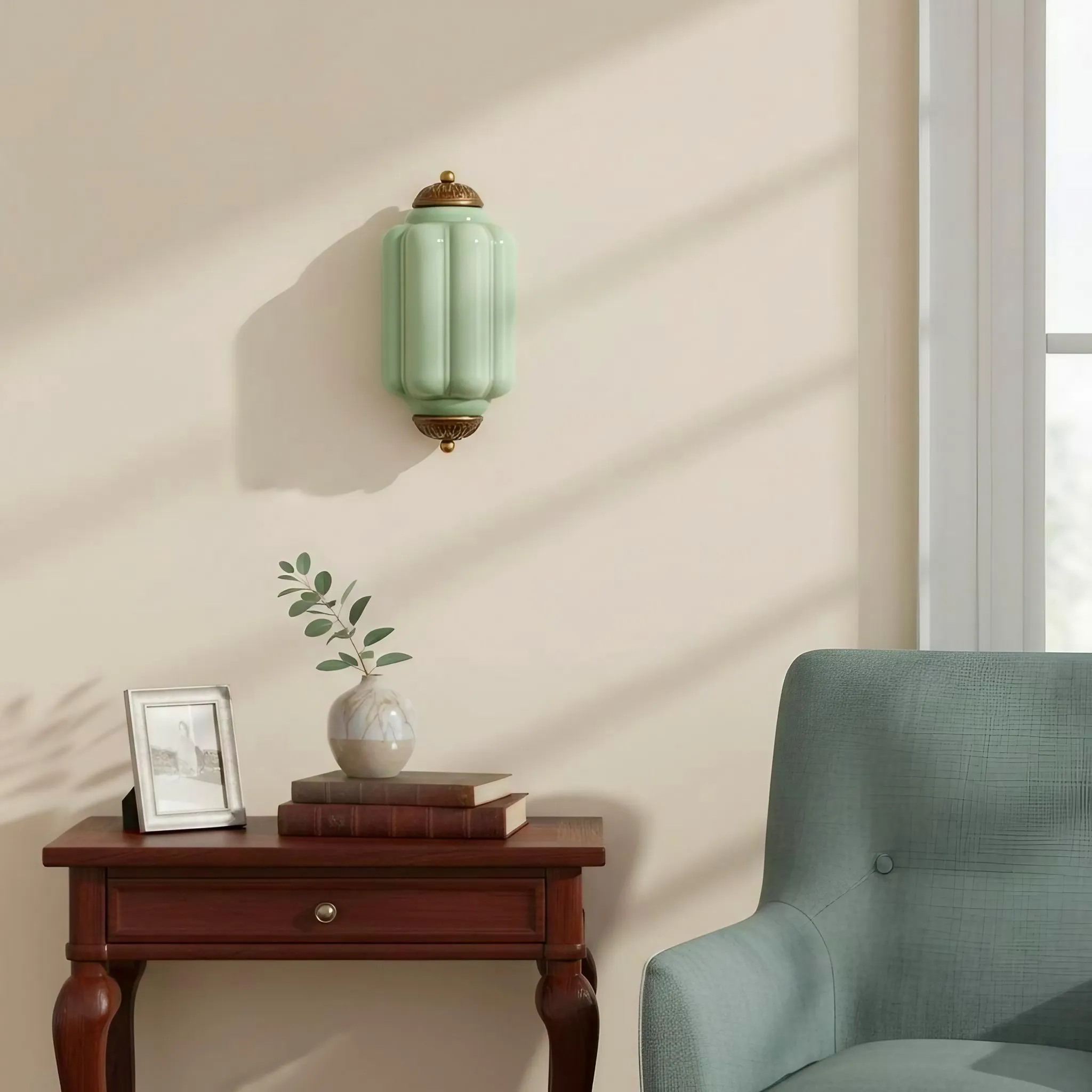 Eloise Long Pumpkin Retro Glass Recessed Wall Lamp KL857