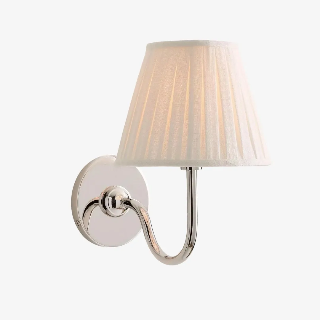 Luvora Vintage Pleated Shade Wall Lamp - Refined Linen Sconce For Bathroom or Corridor KL1272