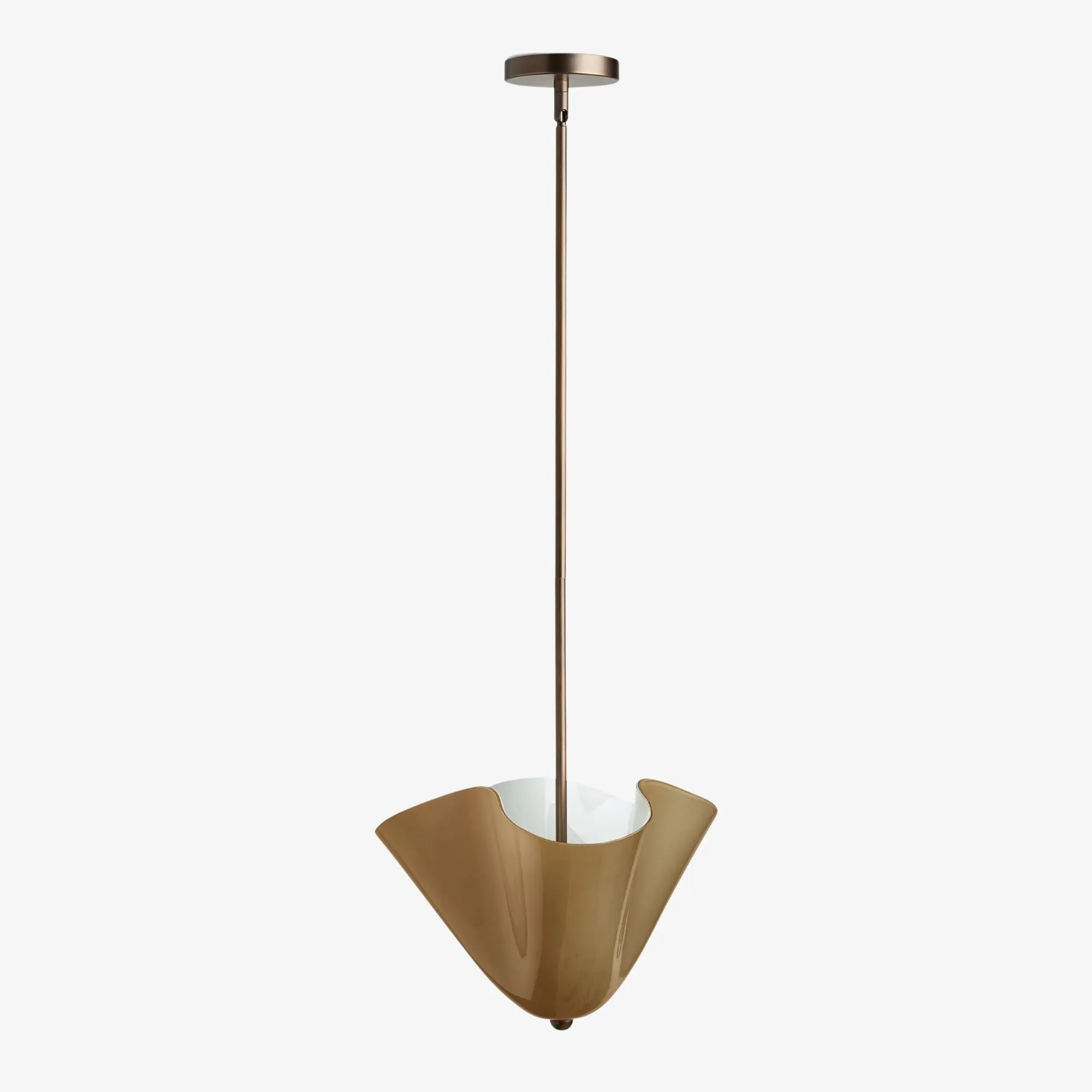 Bellina Radner Pendant Light – Colored Glass Shade with Brass Detail for Modern Spaces KL1417
