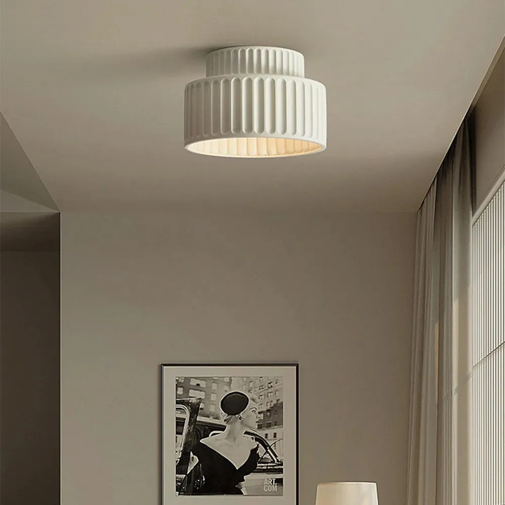 Cream Style Resin Bowl Flush Mount Ceiling Light KL118