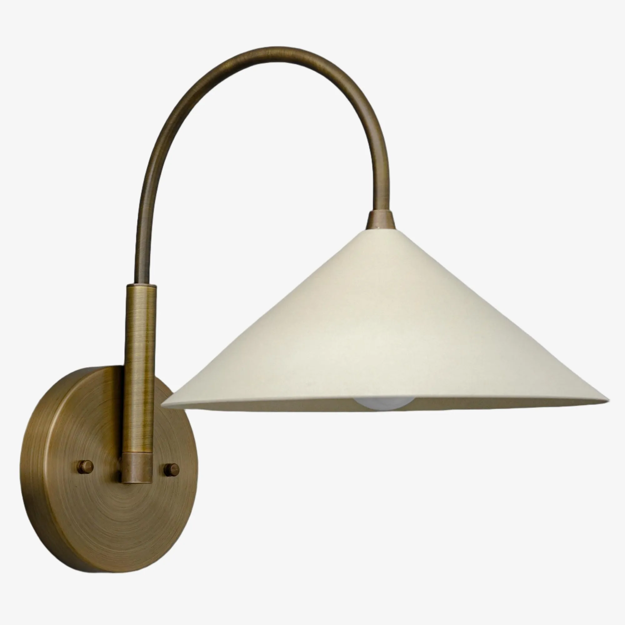 Curva Metal Vintage Wall Sconce  - Elegant Cone Shade for Bedrooms KL1511