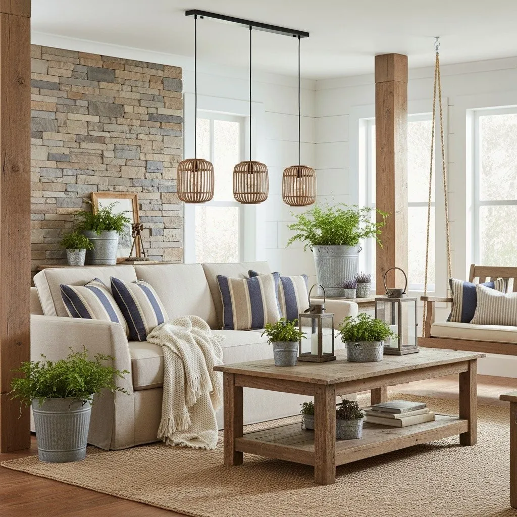 Yumeko Adjustable Bamboo Pendant Lamp - Natural Cage Pendant Light Perfect for Living & Dining Rooms KL1954