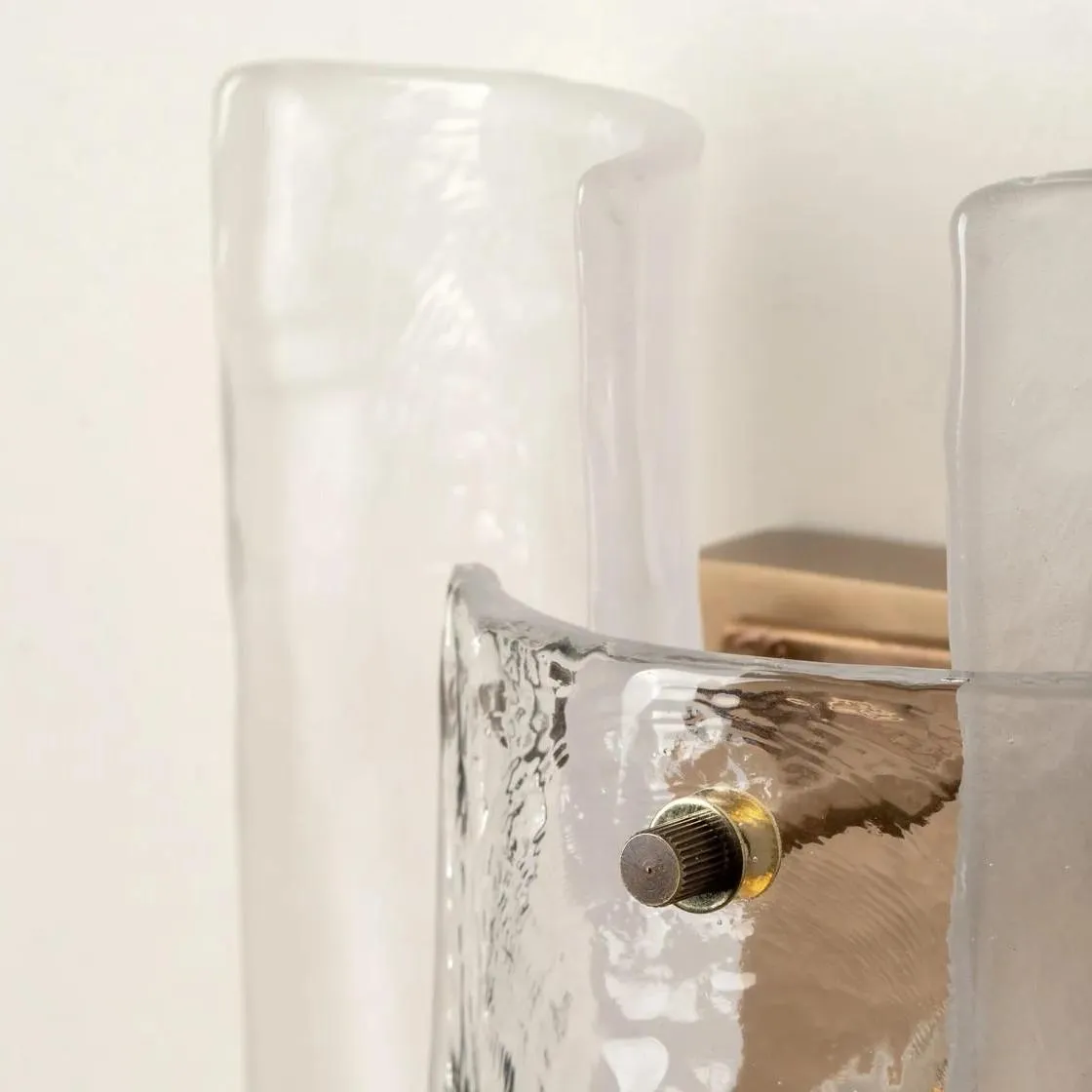 Velora Layered Textured Glass Wall Light - Living Room or Hallway Sculptural Modern Design KL2344