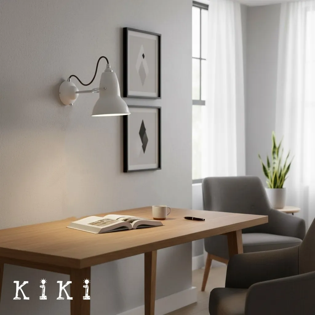 Modryx Industrial Adjustable Wall Light - Minimalist Lighting for Bedside Reading Space KL2141