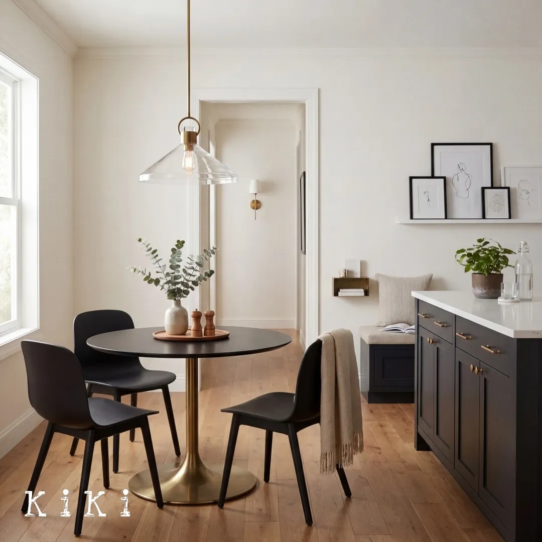 Orvessa Clear Glass Cone Pendant Light - Modern Metal Rod Pendant Light for Kitchen Island KL2345
