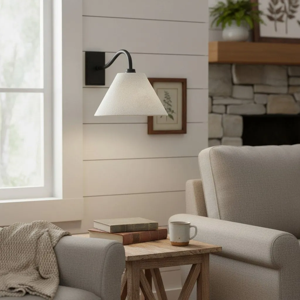Lumweve Wall Light - Pleated Look Shade Refined Sconce for Corridor and Study KL1868