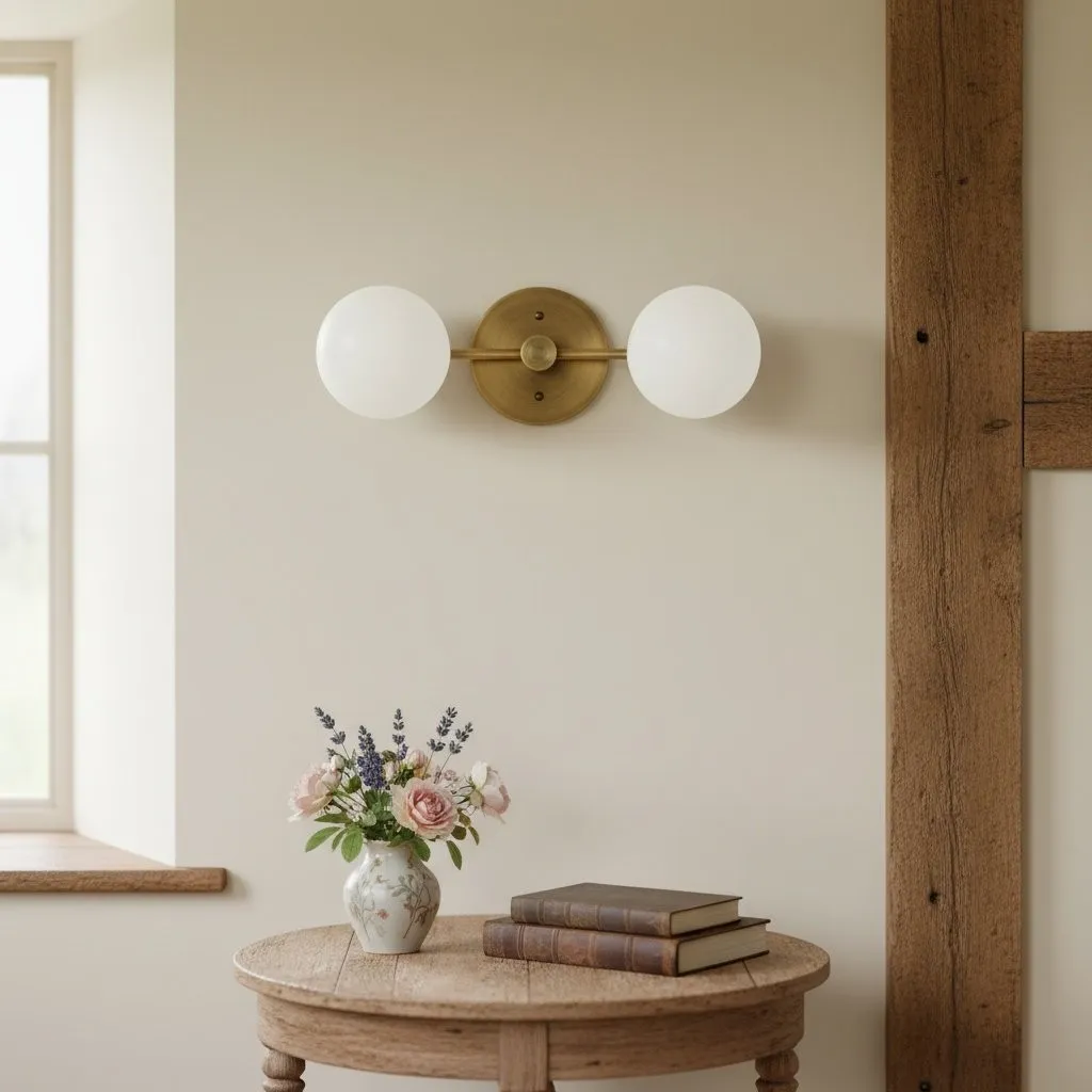Glorica Glass Vanity Light - Modern Brass Wall Sconce for Bathroom Style KL1422