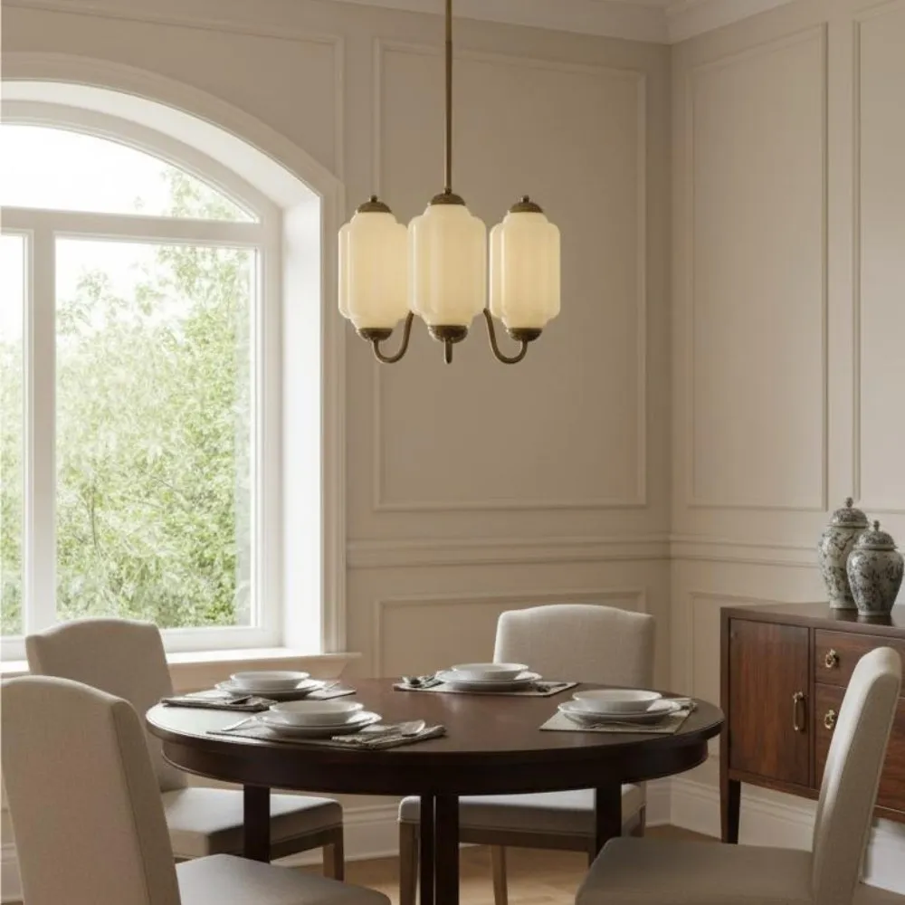 Vintage Eloise Glass 3 Lights Chandelier For Living Room KL928