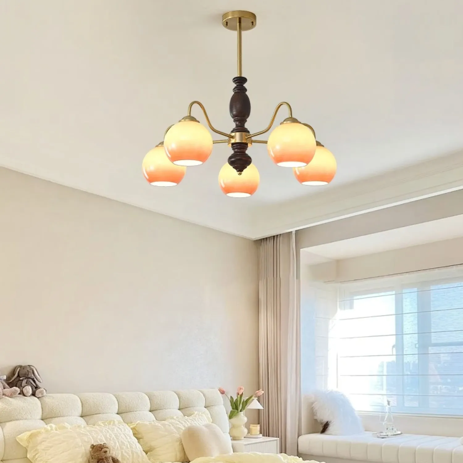 French Medieval Style Caramel Orb Chandelier KL279