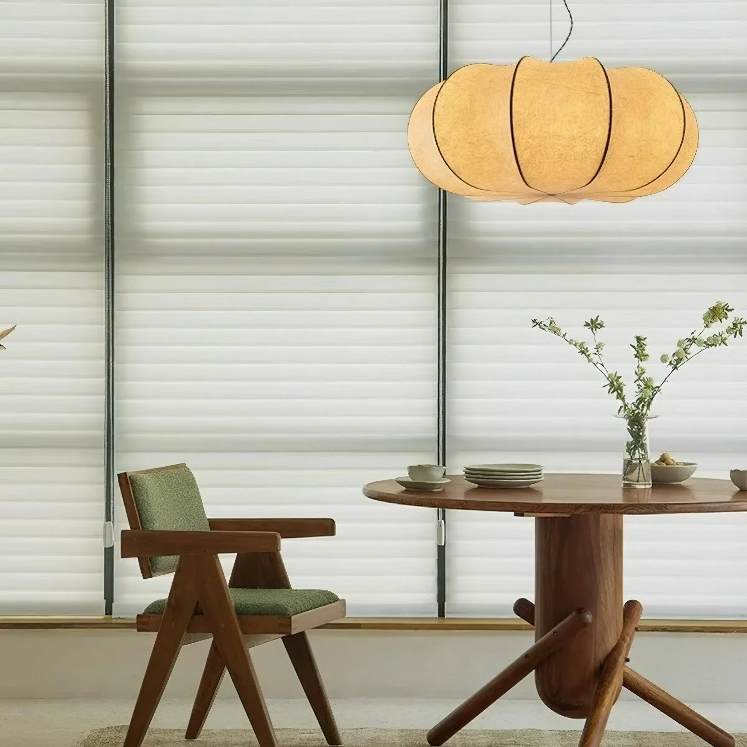 Modern Creative Flat Round Silk Pendant Lamp KL536