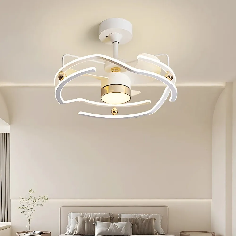 Modern White Kitchen Led Ceiling Fan Light KL936
