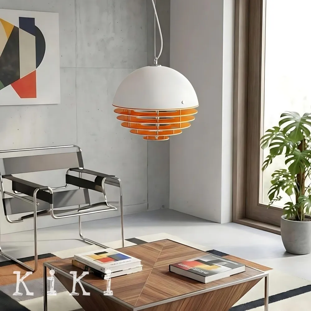 Sunset Pendant Light - Medieval Bauhaus Orange Orb Pendant Light KL880