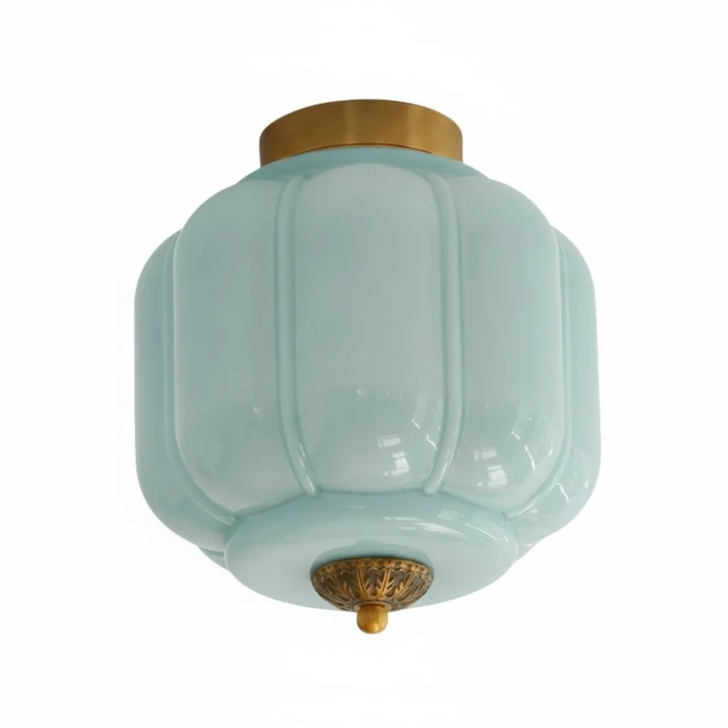 Eloise Pumpkin Inspired Retro Design Glass Ceiling Light - Accent Lighting for Living Room KL1393