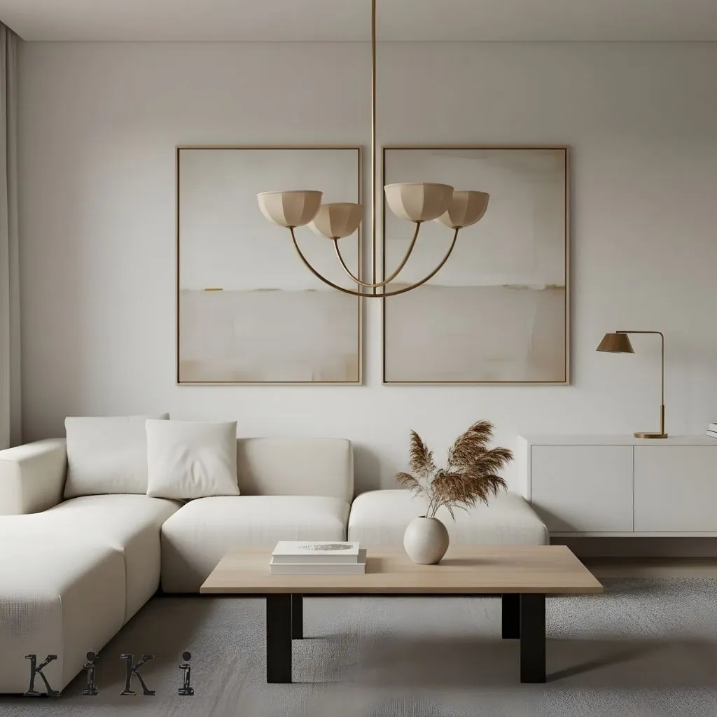 Loomis Elegant Linen Chandelier - Classic Multi Heads Fabric Chandelier for Living Room KL2340
