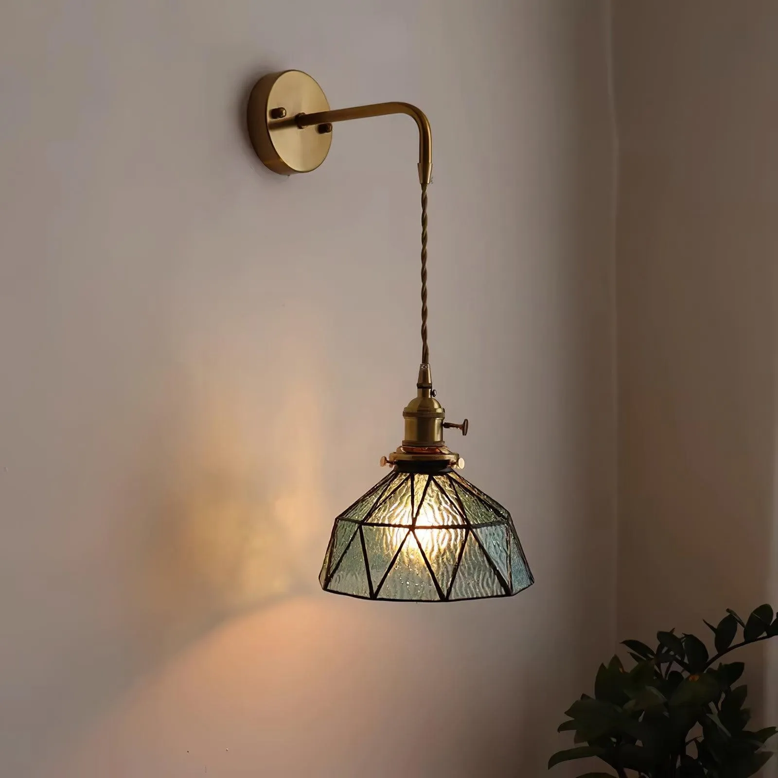 Retro Pastoral Glass Wall Lamp KL613