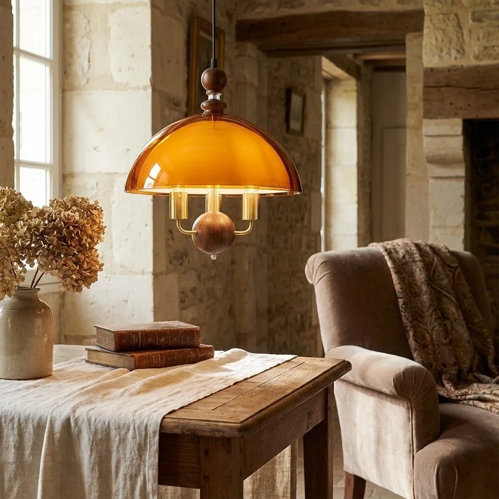 Afterglow Acrylic Dome Pendant Light - Medieval Pendant Lamp for Dining Rooms and Entryways KL2052