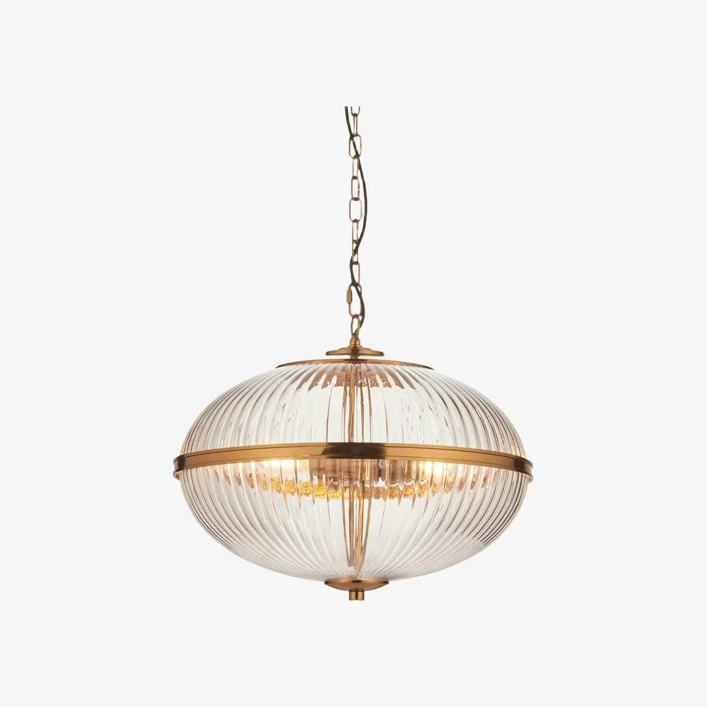 Luntra Contemporary Multi-Light Pendant with Textured Glass for Bedrooms and Hallways KL1904