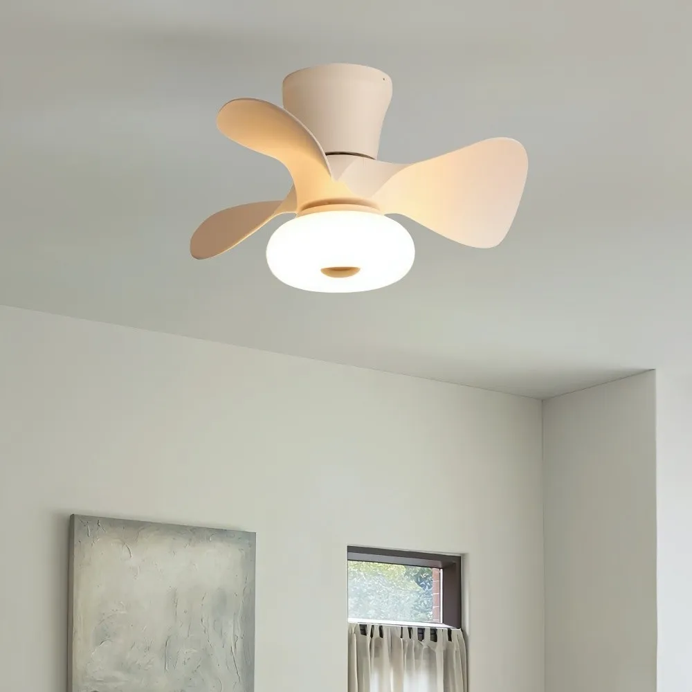 Cream Style Ultra Quiet Led Ceiling Fan For Bedroom KL948